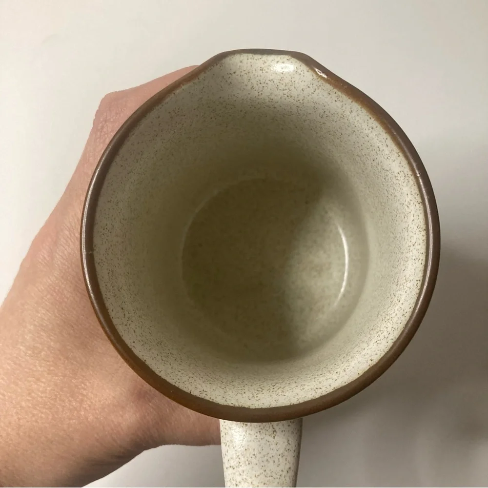 Rare Vintage 70s Denby Langley Creamer Potter’s Wheel Rust Red Oatmeal Interior